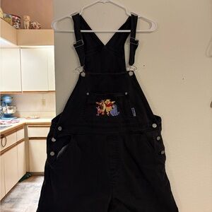 Disney Black Overalls with Pooh Patch
